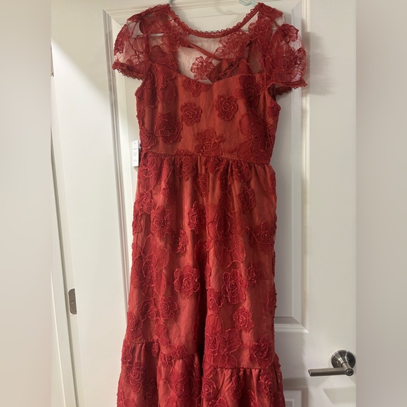 Petal & Pup Abbey Midi Dress- Wine - Picture 3 of 3